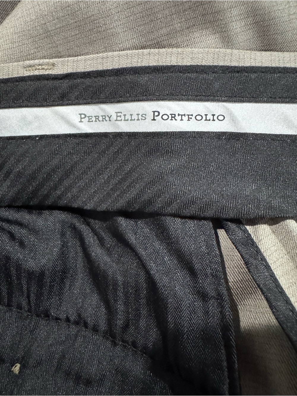 Perry Ellis Portfolio Modern Fit Taupe Brown Dress Pants Mens 32x32 - Picture 11 of 12